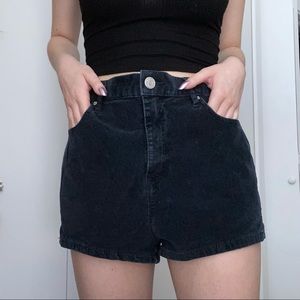 BDG High Waisted Black Corduroy Shorts